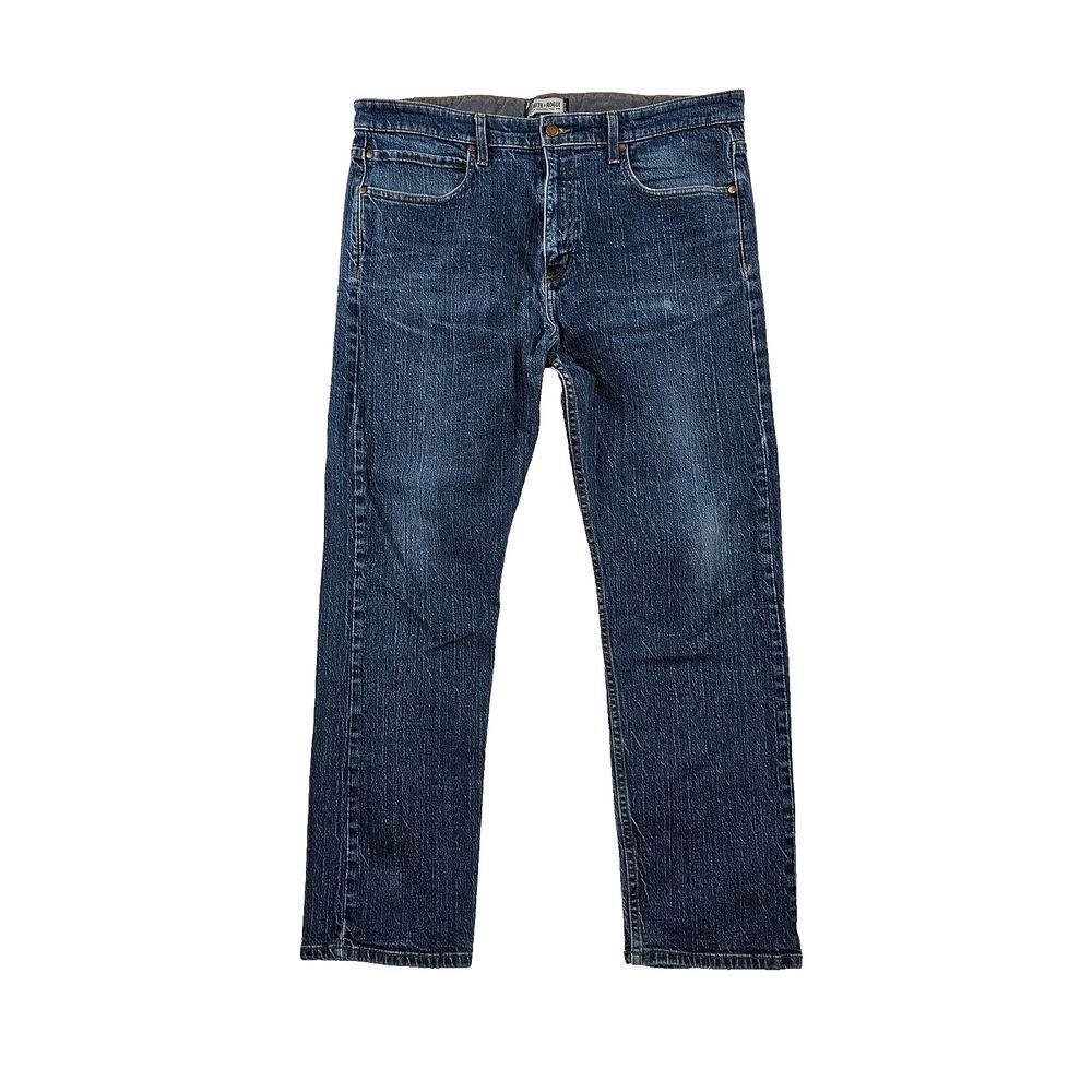 Mith + Rogue Mens Straight Leg Jeans Mid Rise 5 Pockets Medium Wash 40x32‎